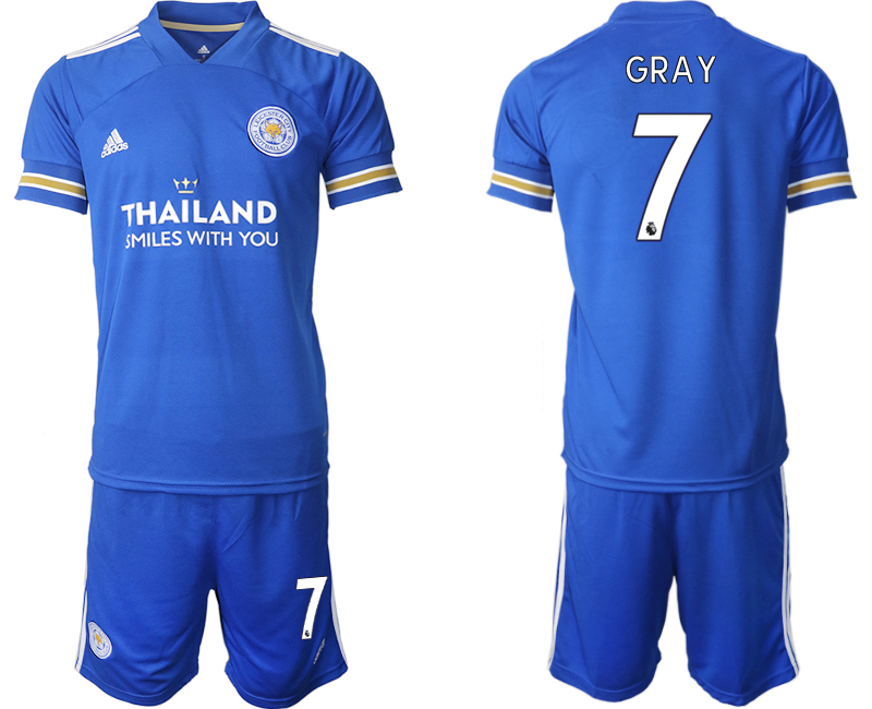 Men 2020-2021 club Leicester City home #7 blue Soccer Jerseys